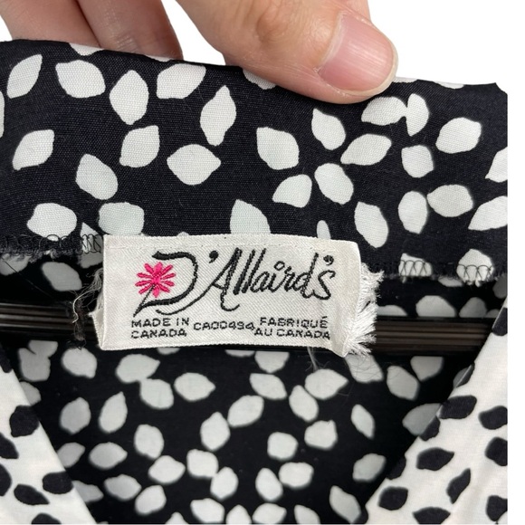 Vintage Navy and White Reverse Printed Drop Waist Short Sleeve Midi Dress - Picture 5 of 6